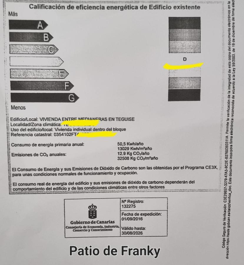 Vivienda Vacacional El Patio De Franky テギセ エクステリア 写真